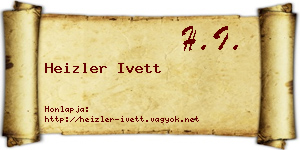 Heizler Ivett névjegykártya